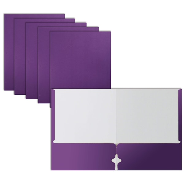 Better Office Products 2 Pocket Paper Folders Portfolio, Letter Size, Purple, 50PK 80124 - main